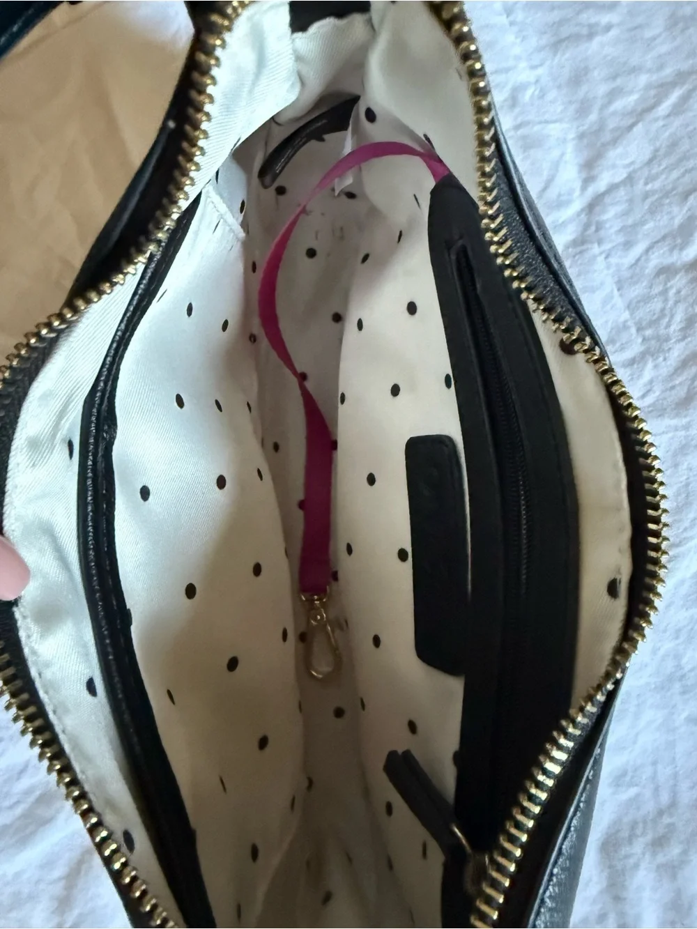 Elegant Black Leather Shoulder Bag with Gold Hardware
